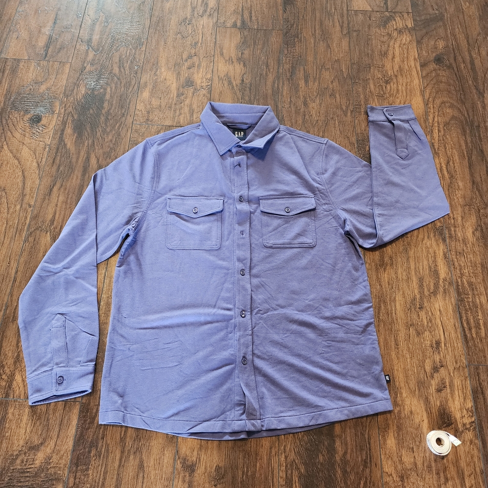 GAP Men's Casual Purple Button-Down Shirt